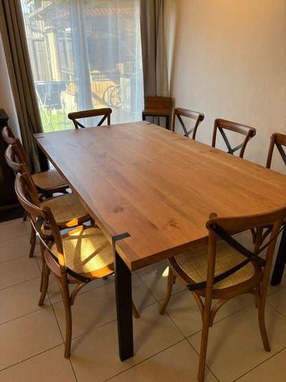 MESA DE RAULÍ – 45 mm Macizo + Base Metálica Premium