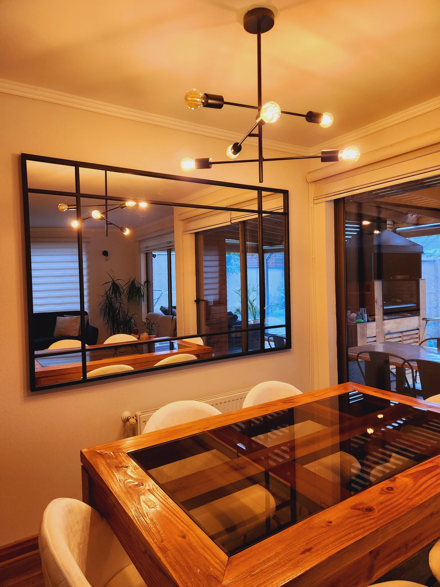 ESPEJO – Marco Negro Industrial con Divisiones