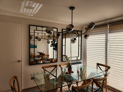 ESPEJO GEOMÉTRICO MODERNO – Marco Metálico Negro