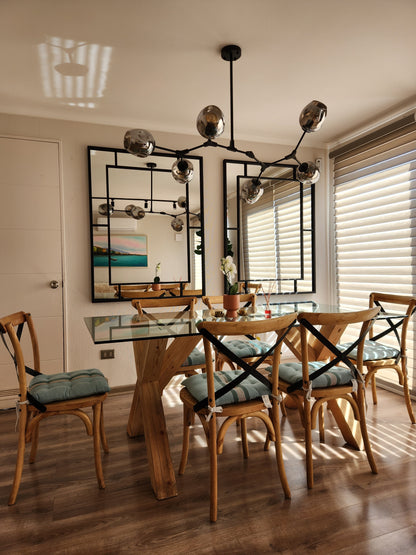 ESPEJO GEOMÉTRICO MODERNO – Marco Metálico Negro