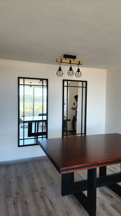 ESPEJO – Marco Negro con Diseño Modular Vertical