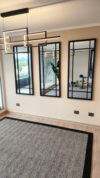 ESPEJO – Marco Negro con Diseño Modular Vertical