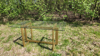 MESA DE COMEDOR – Vidrio Templado 10 mm + Base Metálica (Negro o Dorado)