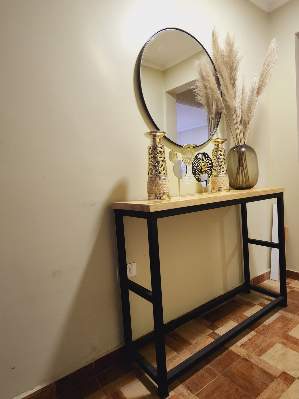 Arrimo 110×30×90 cm – Cubierta Madera - Arrimo de 110 x 30 cm de profundidad y 90 cm altura / Blanco