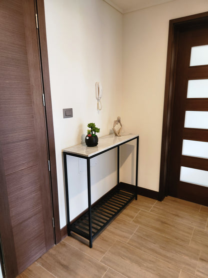 ARRIMO 100×30×90 cm – Cubierta Mármol Carrara + Repisa Inferior