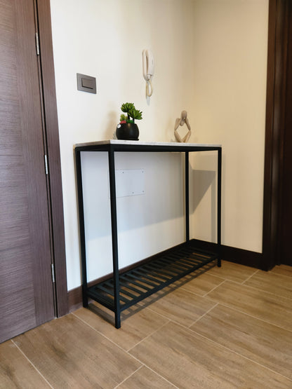 ARRIMO 100×30×90 cm – Cubierta Mármol Carrara + Repisa Inferior