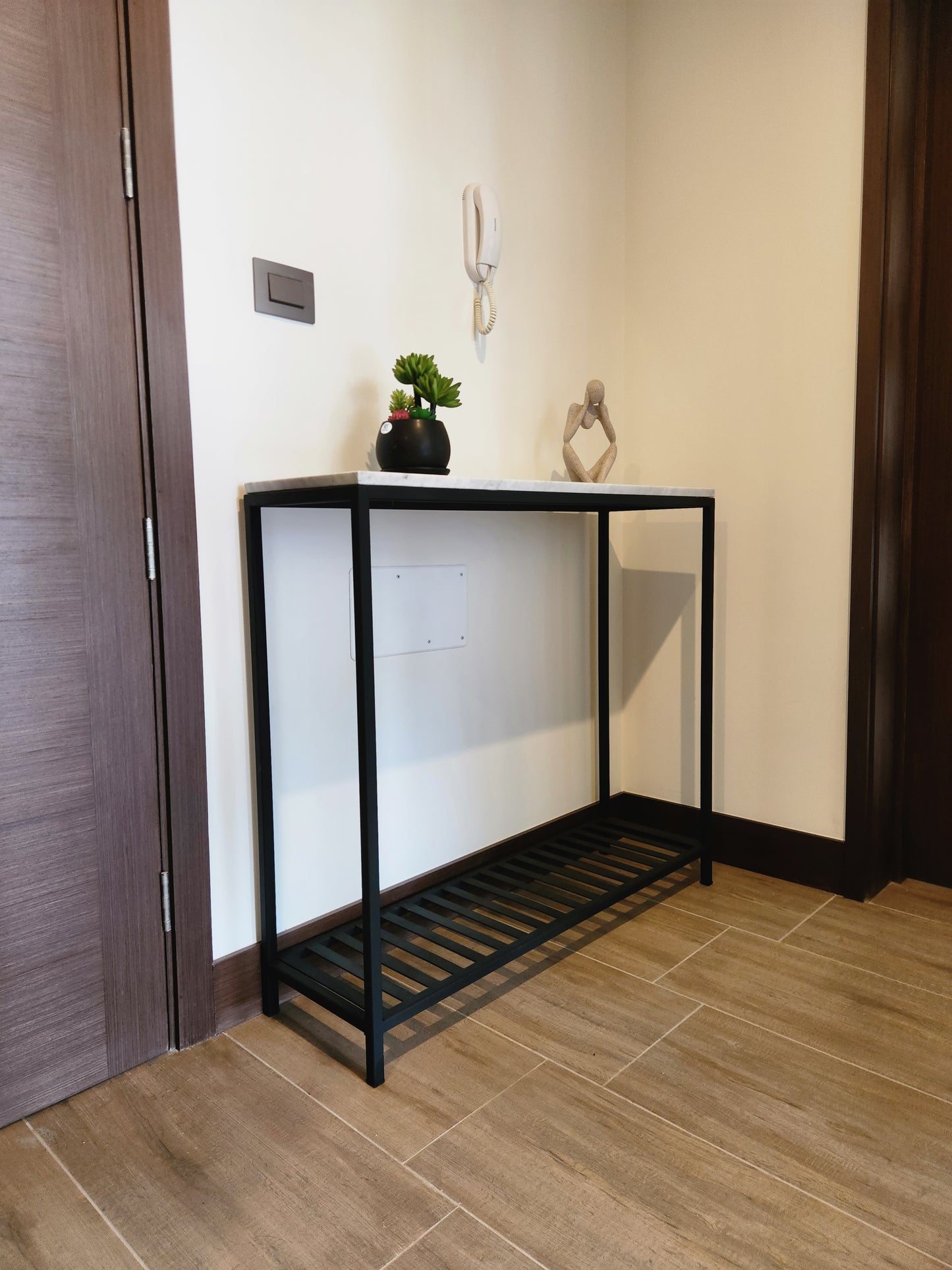 ARRIMO 100×30×90 cm – Cubierta Mármol Carrara + Repisa Inferior