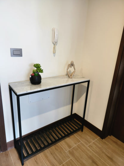 ARRIMO 100×30×90 cm – Cubierta Mármol Carrara + Repisa Inferior