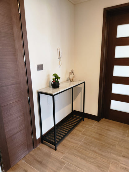 ARRIMO 100×30×90 cm – Cubierta Mármol Carrara + Repisa Inferior