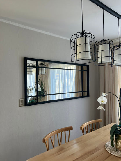 ESPEJO – Marco Negro con Diseño Modular Vertical