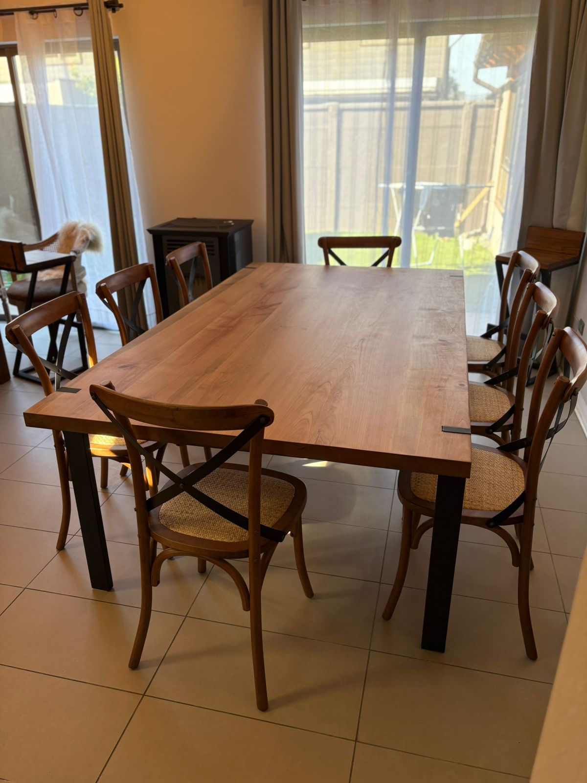 MESA DE RAULÍ – 45 mm Macizo + Base Metálica Premium